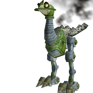 Freigestelltes Modell: Grüner Roboschreiter