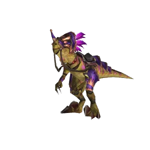 Freigestelltes Modell: Schneller olivfarbener Raptor