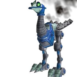 Freigestelltes Modell: Blauer Roboschreiter