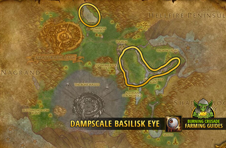 tbc classic farming dampscale basilisk eye