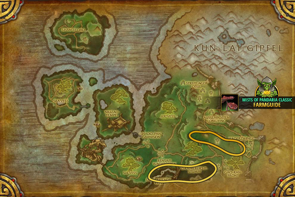 Mists of Pandaria Classic Farmspots Narrenkappe farmen Tonlongsteppe