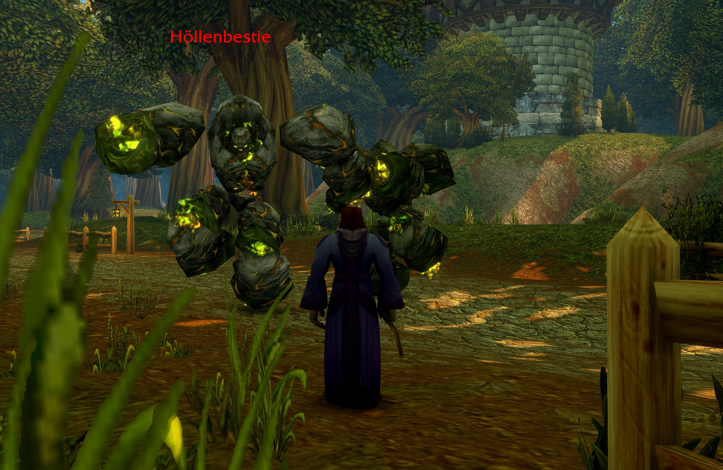 Eine Höllenbestie im Wald während der WoW-Forever-Beta-Abschiedsfeier